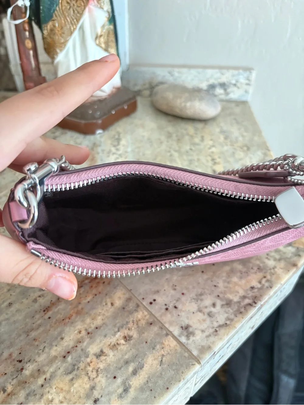 Coach Pink Signature Chain Shoulder Mini Bag
